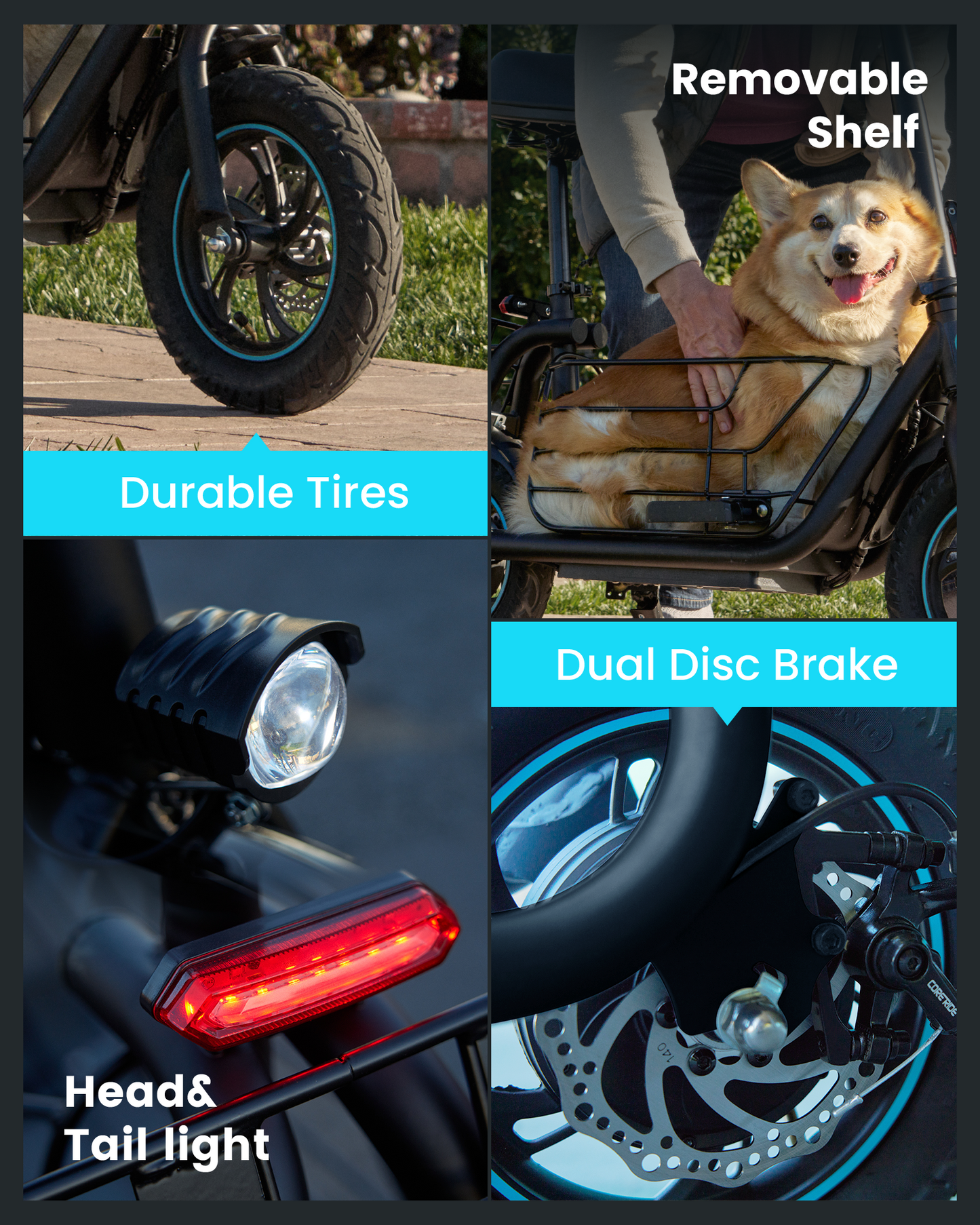 Gyroshoes Electric Scooter with Seat for Adults, 550W Powerful Motor 20-Mile Range, Speed up to 18.6MPH, Ample Storage for Pets & Cargo, C1S-43G