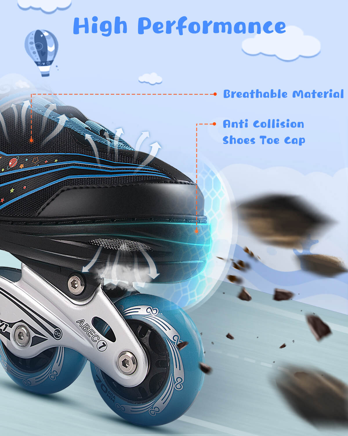 Gyroshoes W1 Inline Skate for kids -Blue/Pink