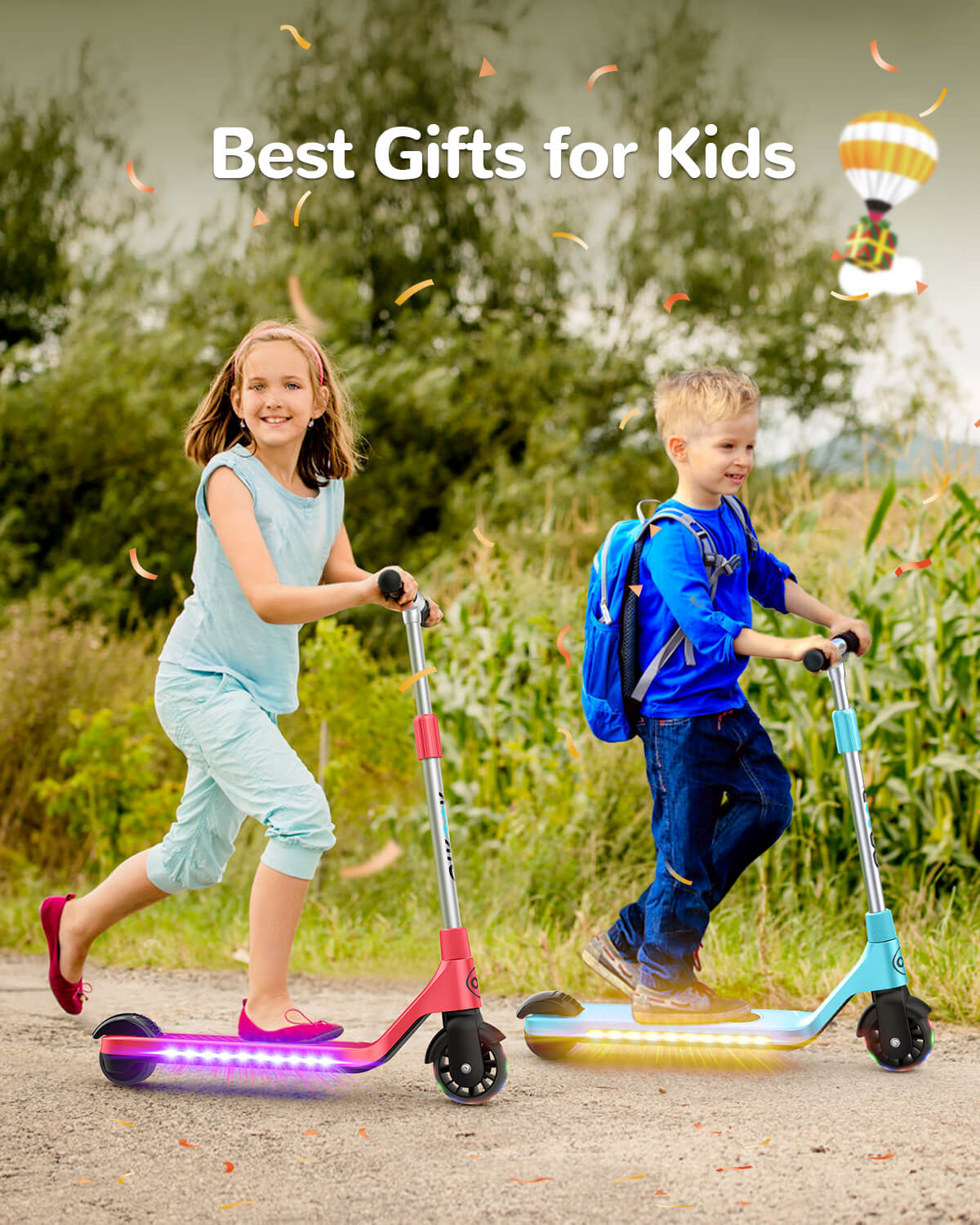 Gyroshoes H30 Electric Scooter with Flashing LED Lights for kids age 6-12