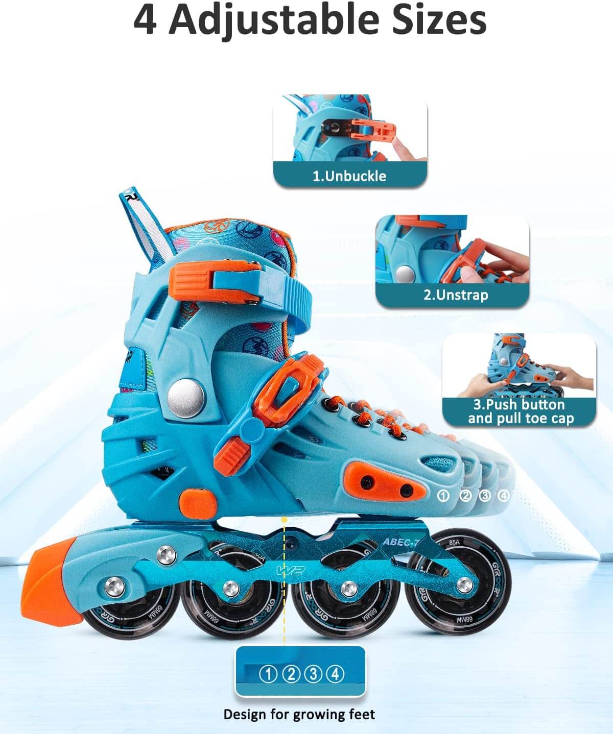 Gyroshoes Inline skate W2 Roller Blades for kids